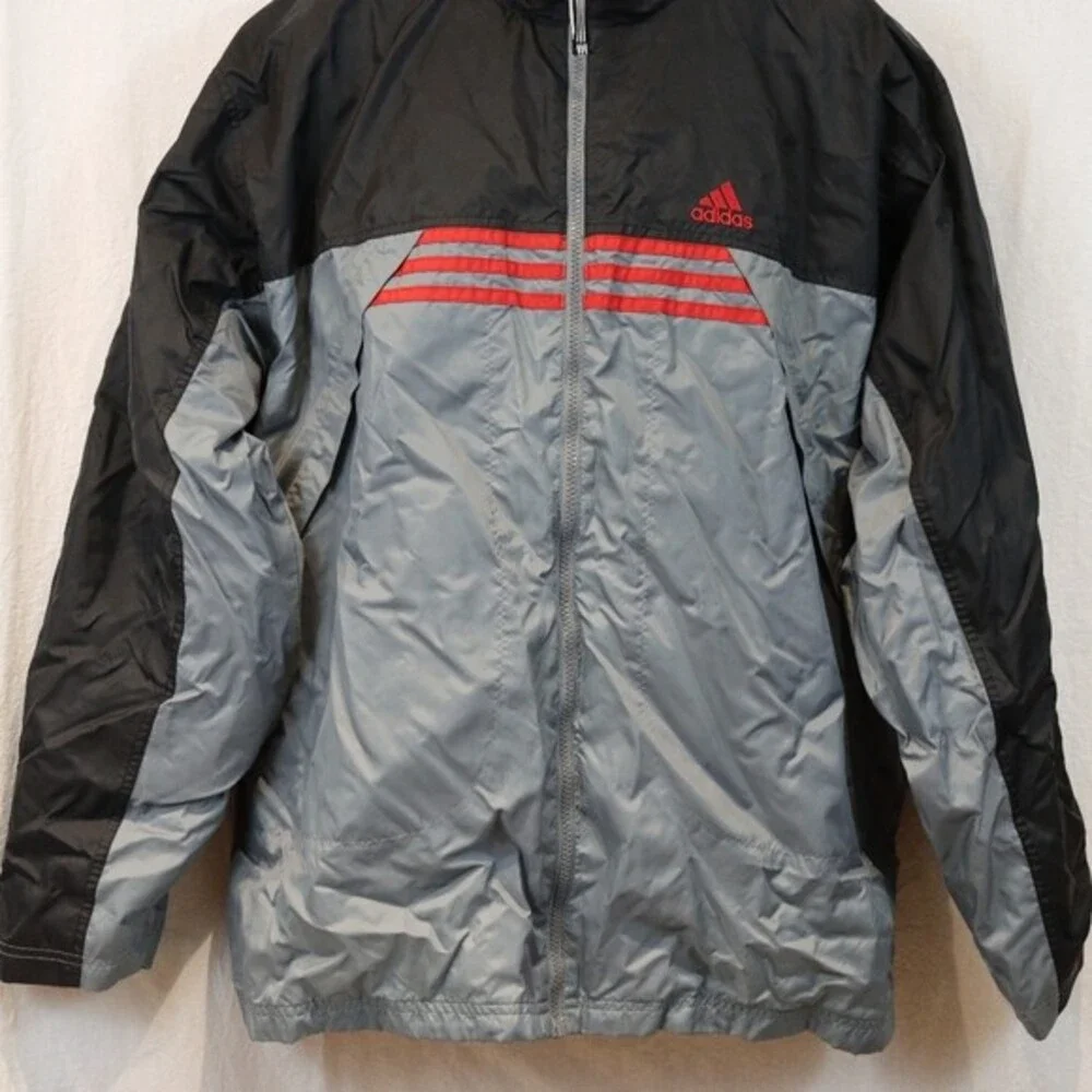 Adidas Gray & Black Pullover Windbreaker XL